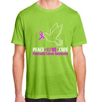 Peace Love Cure Pancreatic Cancer Awareness Gift Adult ChromaSoft Performance T-Shirt