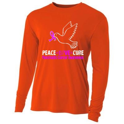 Peace Love Cure Pancreatic Cancer Awareness Gift Cooling Performance Long Sleeve Crew