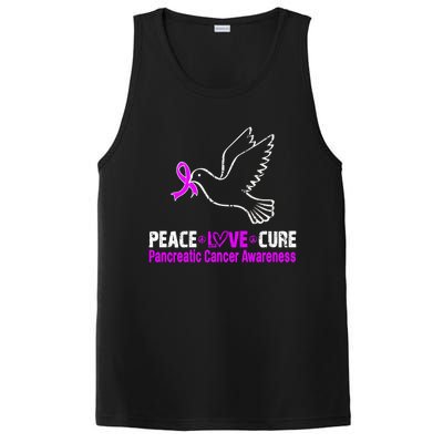 Peace Love Cure Pancreatic Cancer Awareness Gift PosiCharge Competitor Tank