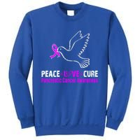 Peace Love Cure Pancreatic Cancer Awareness Gift Sweatshirt