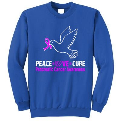 Peace Love Cure Pancreatic Cancer Awareness Gift Sweatshirt