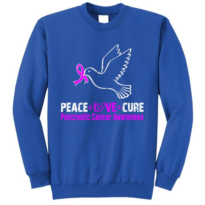 Peace Love Cure Pancreatic Cancer Awareness Gift Sweatshirt