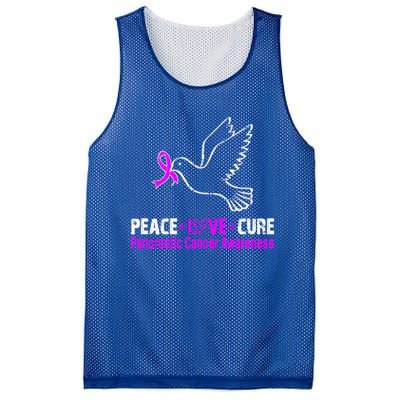 Peace Love Cure Pancreatic Cancer Awareness Gift Mesh Reversible Basketball Jersey Tank