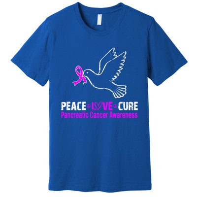 Peace Love Cure Pancreatic Cancer Awareness Gift Premium T-Shirt