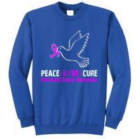 Peace Love Cure Pancreatic Cancer Awareness Gift Tall Sweatshirt