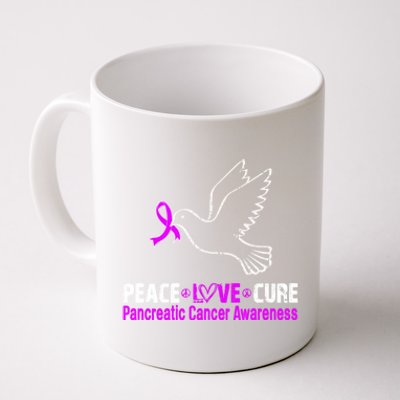 Peace Love Cure Pancreatic Cancer Awareness Gift Coffee Mug