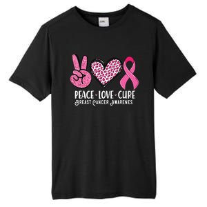 Peace Love Cure Breast Cancer Awareness Warrior Pink Ribbon Tall Fusion ChromaSoft Performance T-Shirt