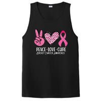 Peace Love Cure Breast Cancer Awareness Warrior Pink Ribbon PosiCharge Competitor Tank