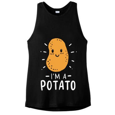 Potato Lazy Costume Halloween Vegan Kawaii Ladies PosiCharge Tri-Blend Wicking Tank