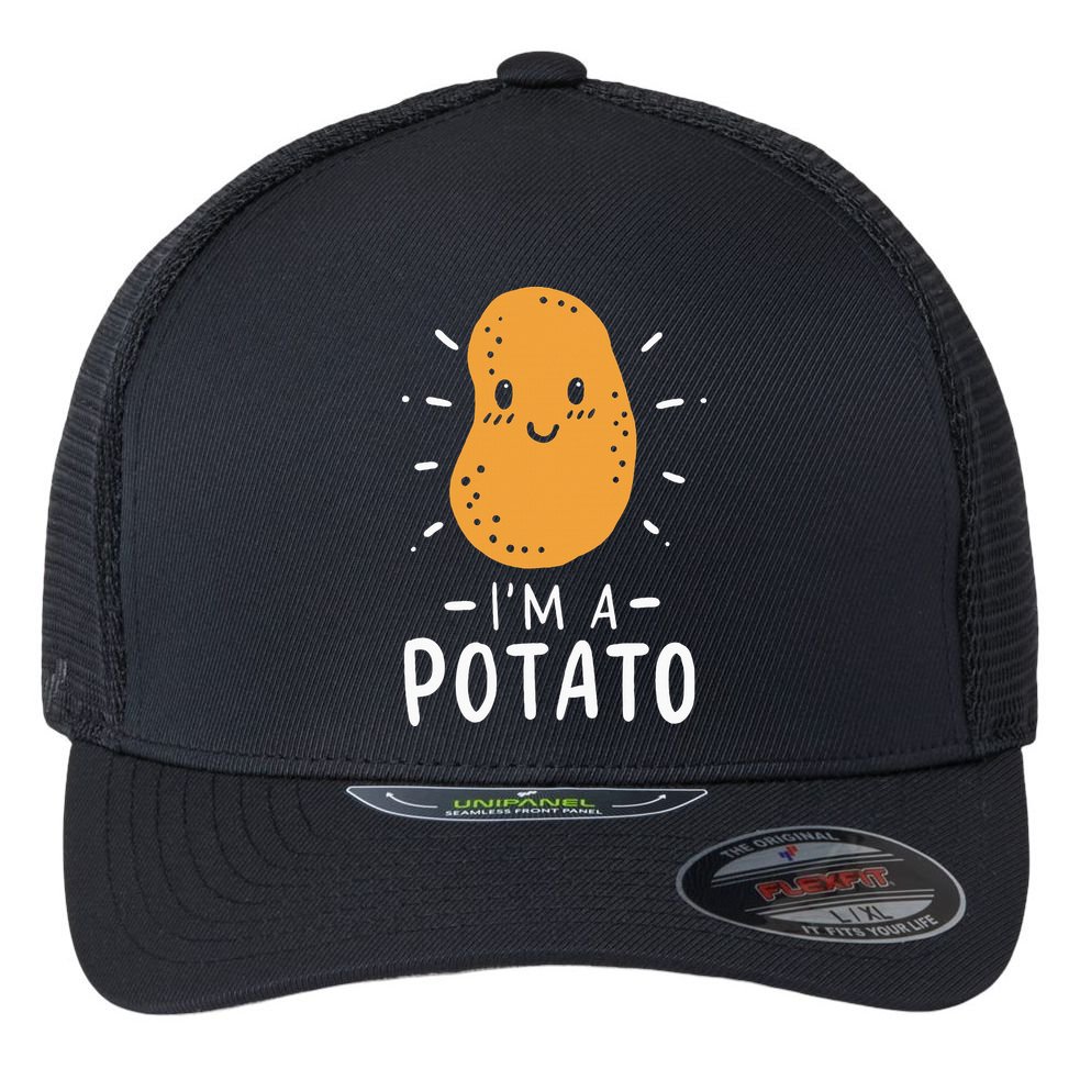 Potato Lazy Costume Halloween Vegan Kawaii Flexfit Unipanel Trucker Cap