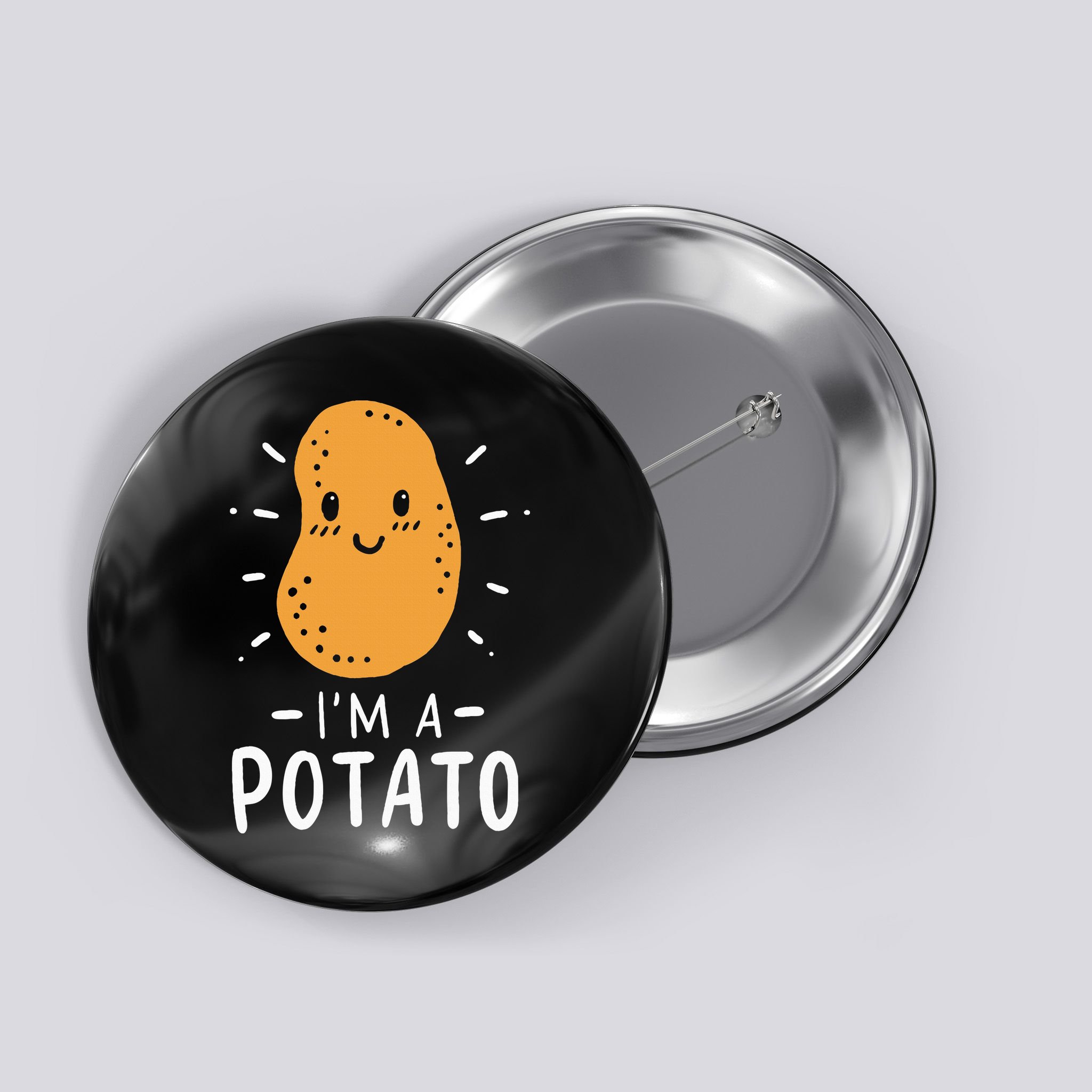 Potato Lazy Costume Halloween Vegan Kawaii Button