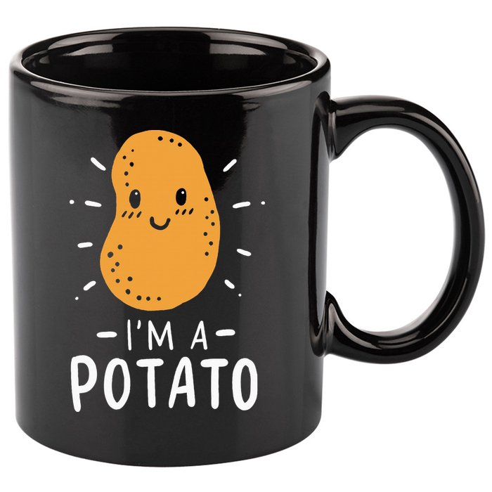 Potato Lazy Costume Halloween Vegan Kawaii 11oz C Handle Ceramic Mug