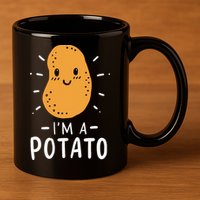 Potato Lazy Costume Halloween Vegan Kawaii 11oz C Handle Ceramic Mug