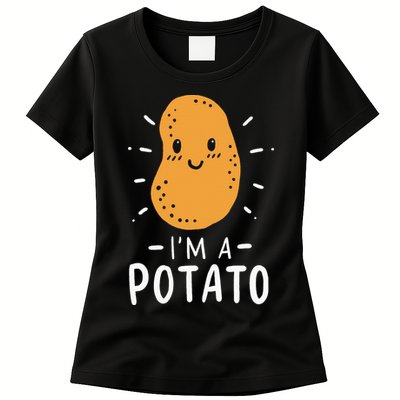 Potato Lazy Costume Halloween Vegan Kawaii Womens T-Shirt