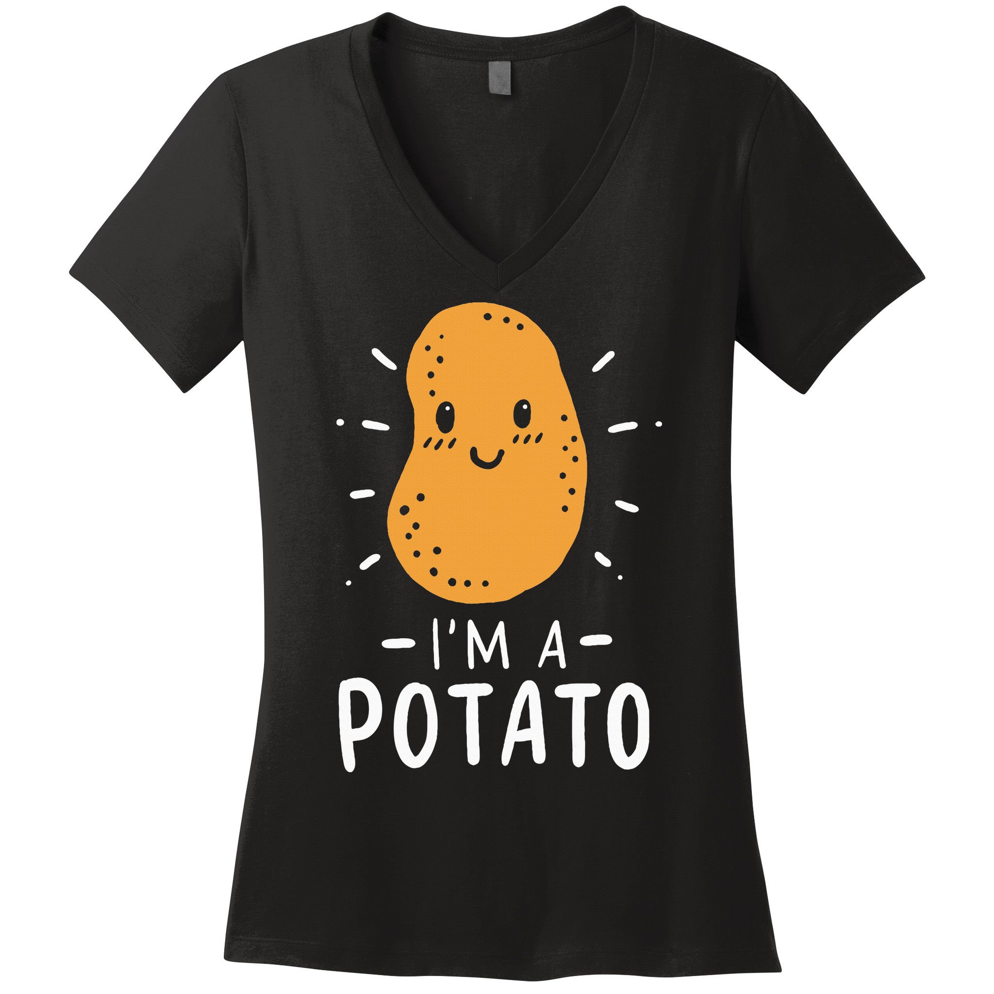 Potato Lazy Costume Halloween Vegan Kawaii Women's V-Neck T-Shirt