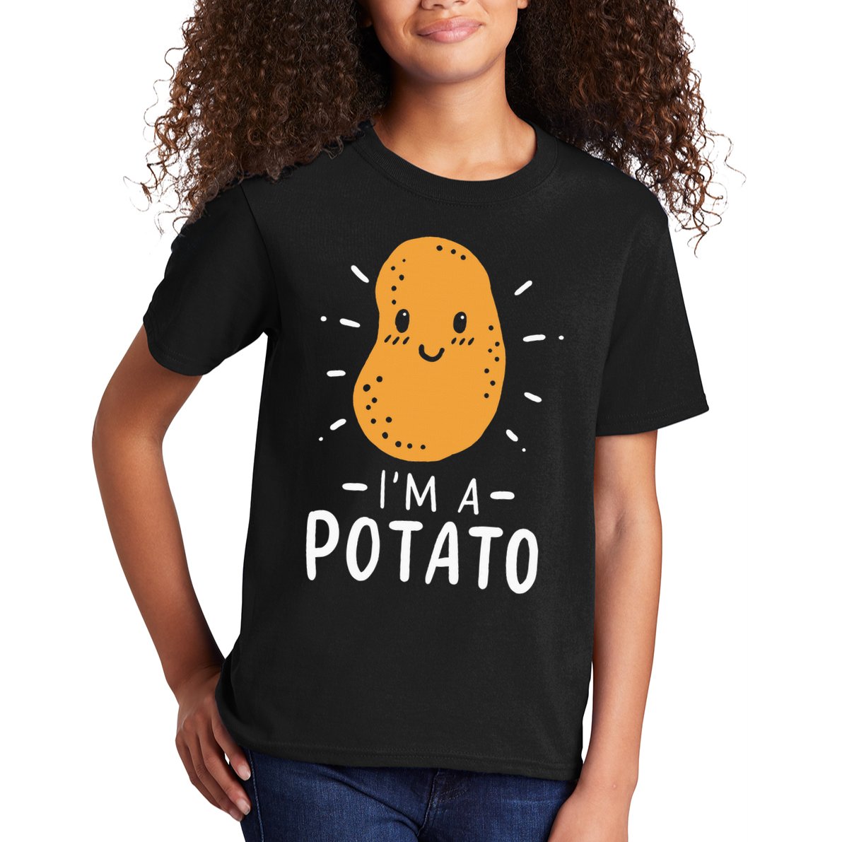 Potato Lazy Costume Halloween Vegan Kawaii Kids T-Shirt