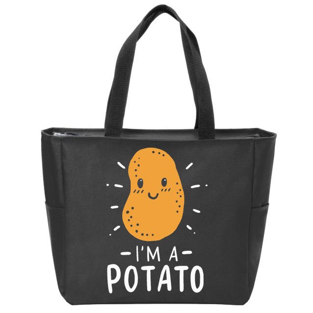 Potato Lazy Costume Halloween Vegan Kawaii Zip Tote Bag