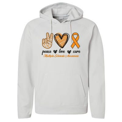 Peace Love Cure Multiple Sclerosis Performance Fleece Hoodie