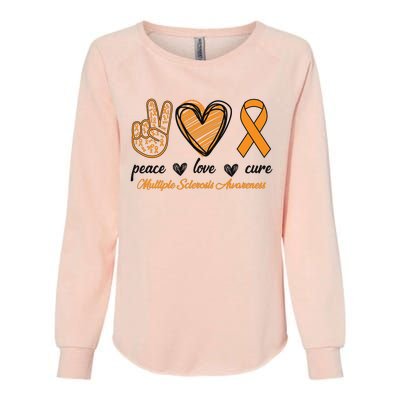 Peace Love Cure Multiple Sclerosis Womens California Wash Sweatshirt