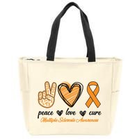 Peace Love Cure Multiple Sclerosis Zip Tote Bag