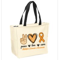 Peace Love Cure Multiple Sclerosis Zip Tote Bag
