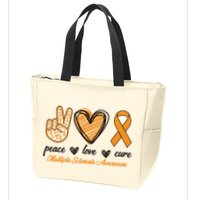 Peace Love Cure Multiple Sclerosis Zip Tote Bag
