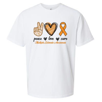 Peace Love Cure Multiple Sclerosis Sueded Cloud Jersey T-Shirt