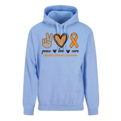 Peace Love Cure Multiple Sclerosis Unisex Surf Hoodie