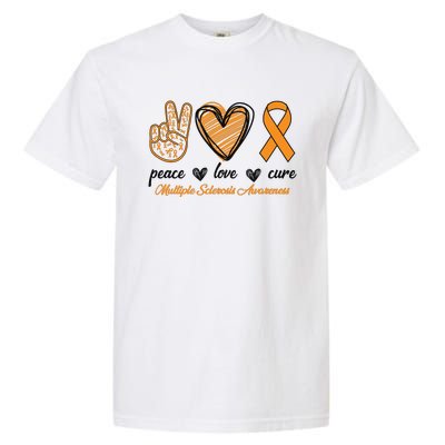 Peace Love Cure Multiple Sclerosis Garment-Dyed Heavyweight T-Shirt