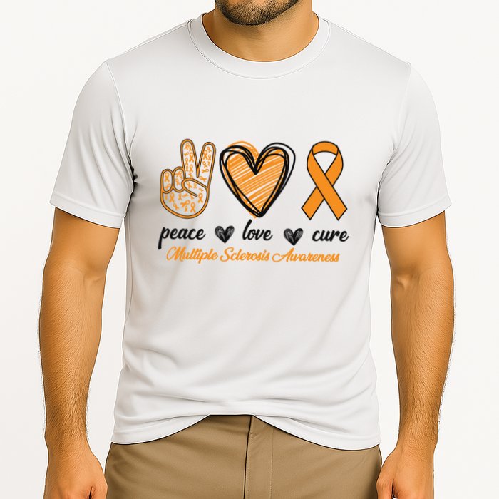 Peace Love Cure Multiple Sclerosis Cooling Performance Crew T-Shirt