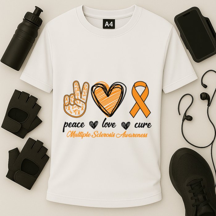 Peace Love Cure Multiple Sclerosis Cooling Performance Crew T-Shirt