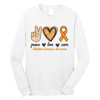 Peace Love Cure Multiple Sclerosis Long Sleeve Shirt