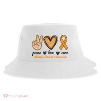 Peace Love Cure Multiple Sclerosis Sustainable Bucket Hat
