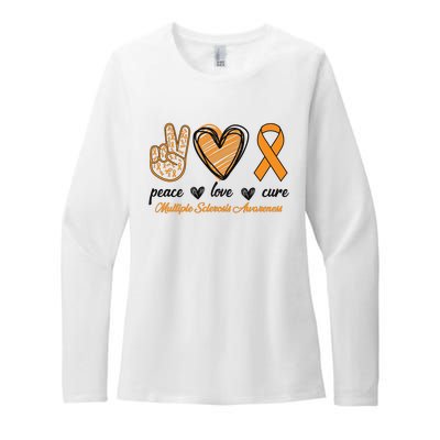 Peace Love Cure Multiple Sclerosis Womens CVC Long Sleeve Shirt