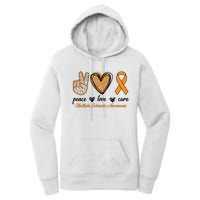 Peace Love Cure Multiple Sclerosis Women's Pullover Hoodie