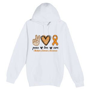 Peace Love Cure Multiple Sclerosis Premium Pullover Hoodie