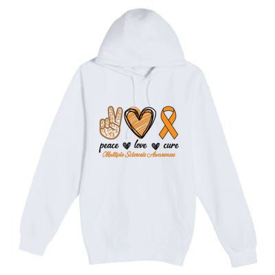 Peace Love Cure Multiple Sclerosis Premium Pullover Hoodie