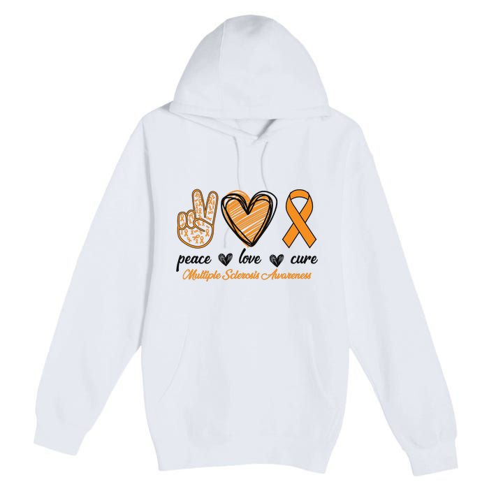 Peace Love Cure Multiple Sclerosis Premium Pullover Hoodie