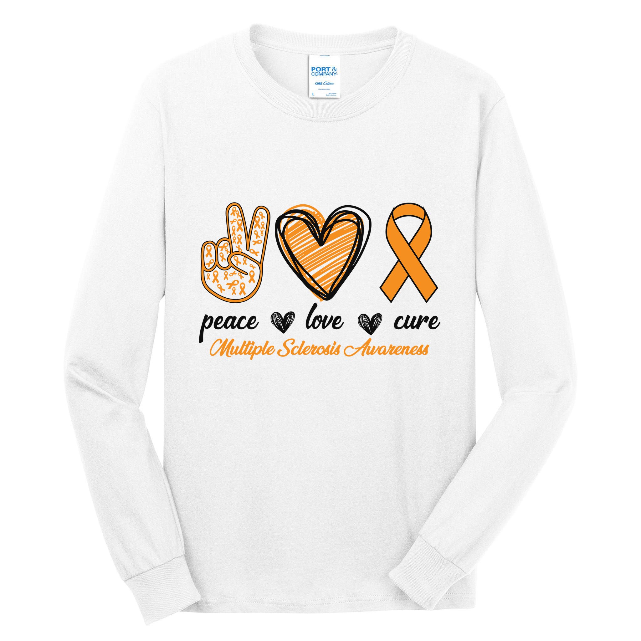 Peace Love Cure Multiple Sclerosis Tall Long Sleeve T-Shirt