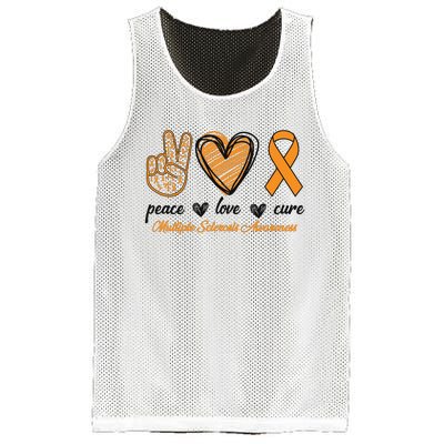 Peace Love Cure Multiple Sclerosis Mesh Reversible Basketball Jersey Tank