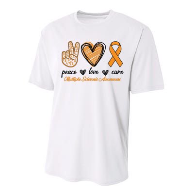 Peace Love Cure Multiple Sclerosis Performance Sprint T-Shirt