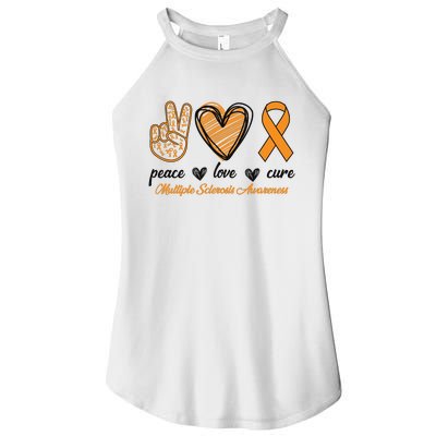 Peace Love Cure Multiple Sclerosis Women's Perfect Tri Rocker Tank