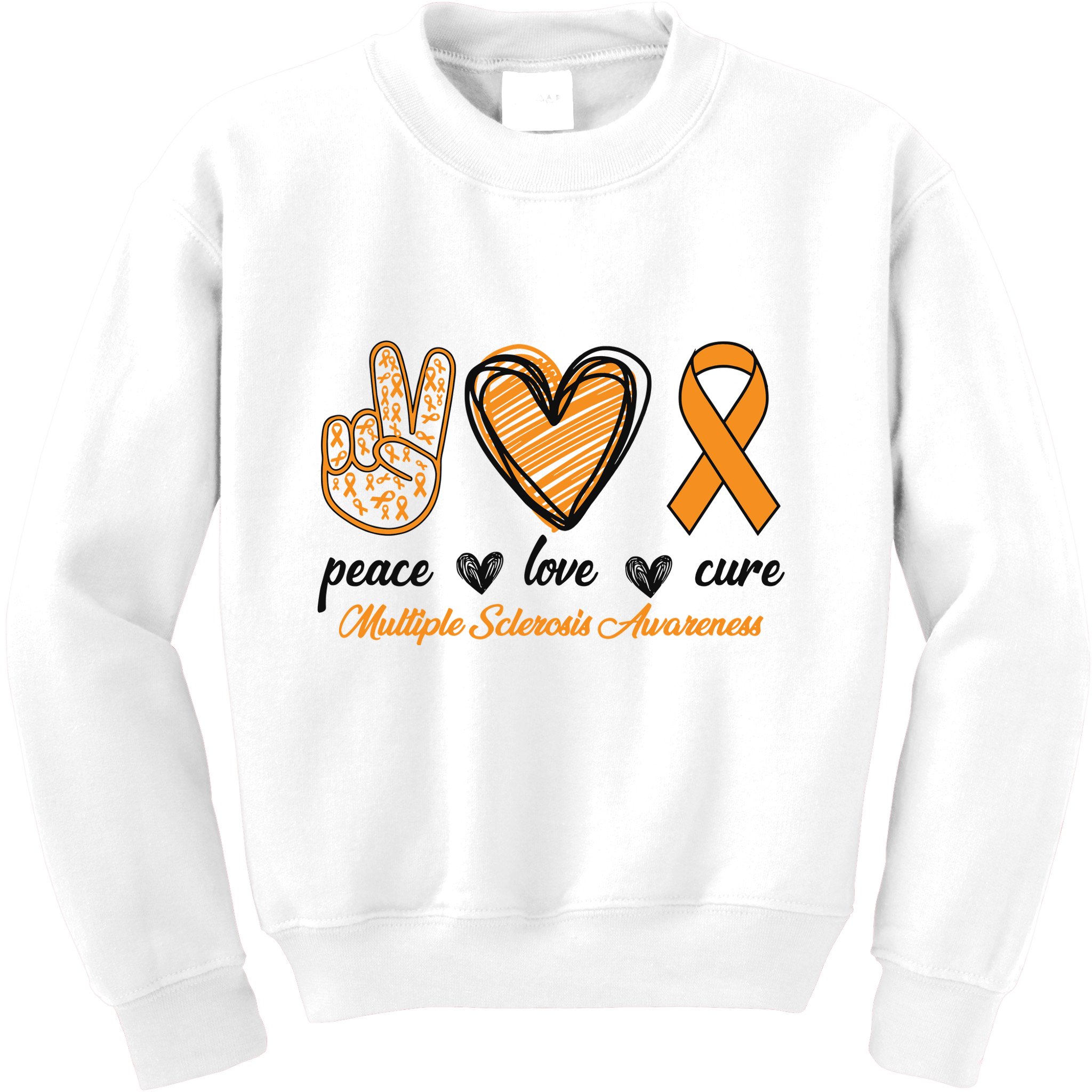 Peace Love Cure Multiple Sclerosis Kids Sweatshirt