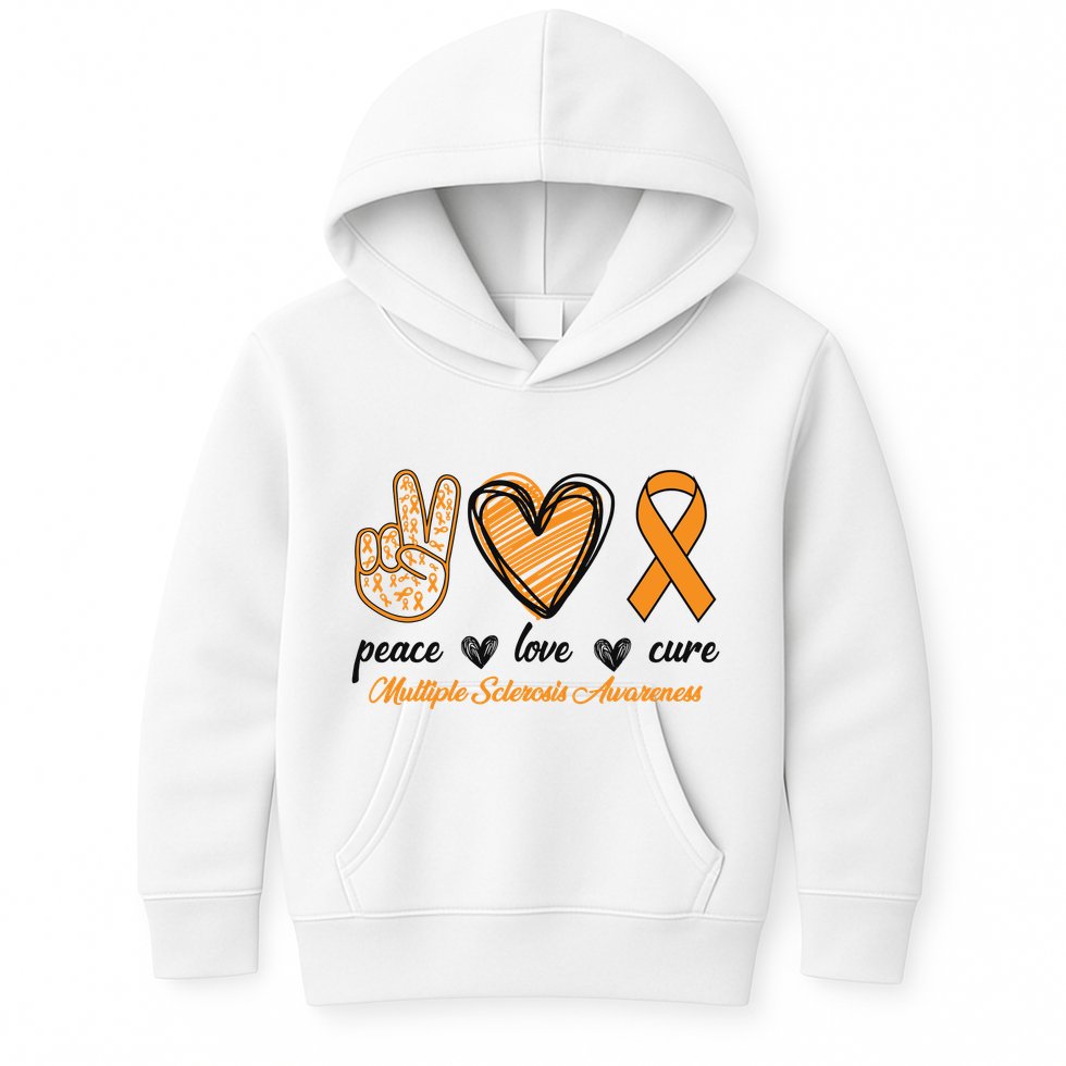 Peace Love Cure Multiple Sclerosis Kids Hoodie