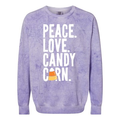 Peace Love Candy Corn Funny Halloween Cute Gift Colorblast Crewneck Sweatshirt