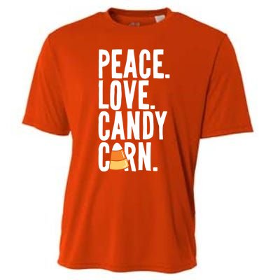 Peace Love Candy Corn Funny Halloween Cute Gift Cooling Performance Crew T-Shirt