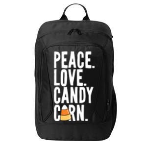 Peace Love Candy Corn Funny Halloween Cute Gift City Backpack