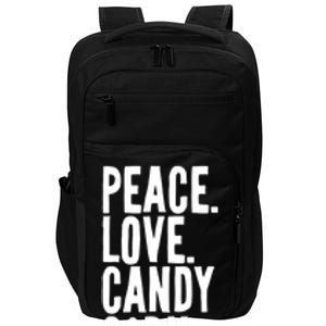 Peace Love Candy Corn Funny Halloween Cute Gift Impact Tech Backpack