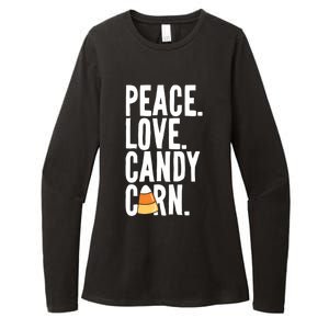 Peace Love Candy Corn Funny Halloween Cute Gift Womens CVC Long Sleeve Shirt