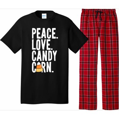 Peace Love Candy Corn Funny Halloween Cute Gift Pajama Set